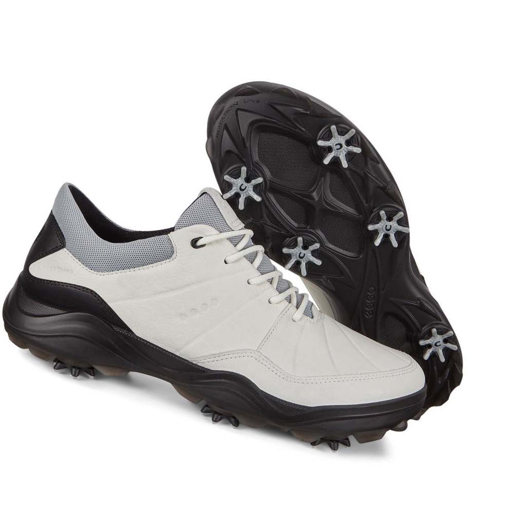 Men's Ecco Cleated Strike Golf Shoes White | Canada 544GSO